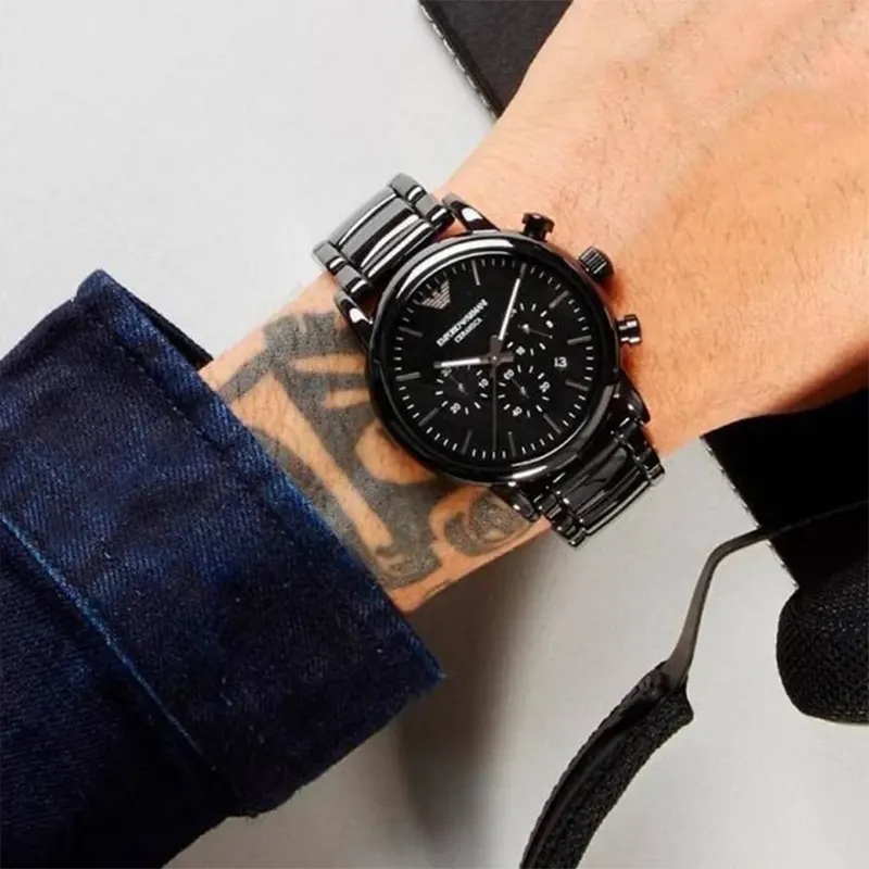 Emporio Armani Luigi Chronograph Black Dial Men's Watch- AR1507